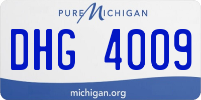 MI license plate DHG4009