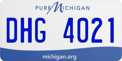 MI license plate DHG4021