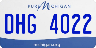MI license plate DHG4022