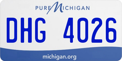 MI license plate DHG4026