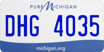 MI license plate DHG4035