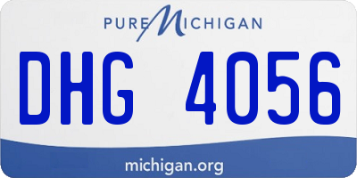 MI license plate DHG4056