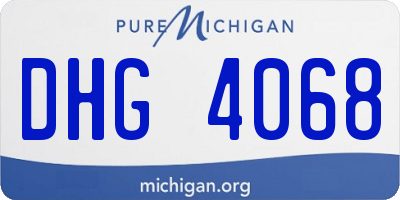 MI license plate DHG4068
