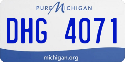 MI license plate DHG4071