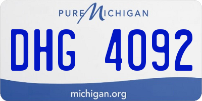 MI license plate DHG4092