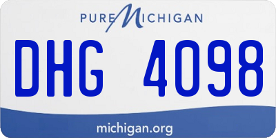 MI license plate DHG4098