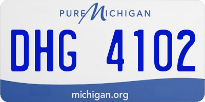 MI license plate DHG4102