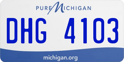 MI license plate DHG4103