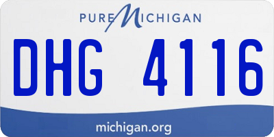 MI license plate DHG4116