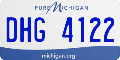 MI license plate DHG4122