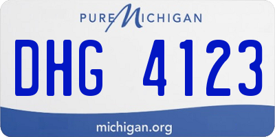 MI license plate DHG4123