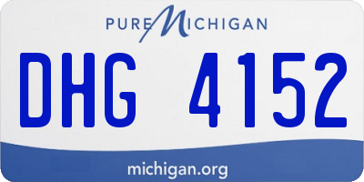 MI license plate DHG4152
