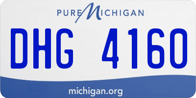 MI license plate DHG4160