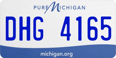 MI license plate DHG4165