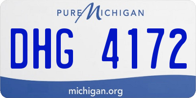MI license plate DHG4172
