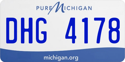 MI license plate DHG4178