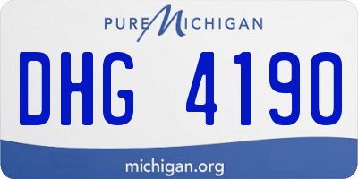 MI license plate DHG4190