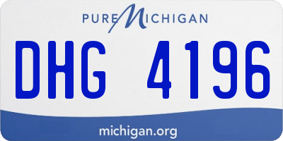 MI license plate DHG4196