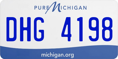 MI license plate DHG4198