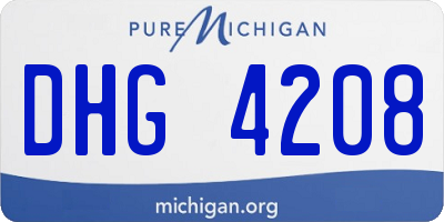 MI license plate DHG4208