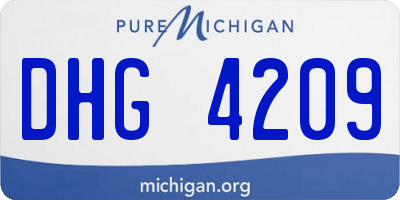 MI license plate DHG4209