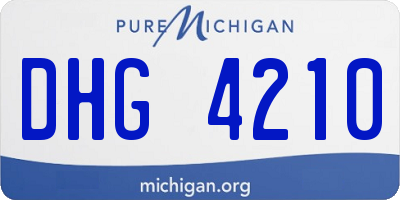 MI license plate DHG4210