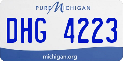 MI license plate DHG4223
