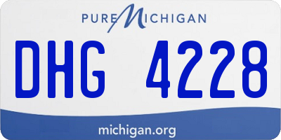 MI license plate DHG4228