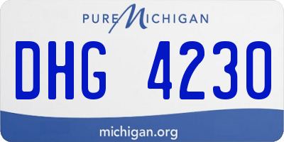 MI license plate DHG4230