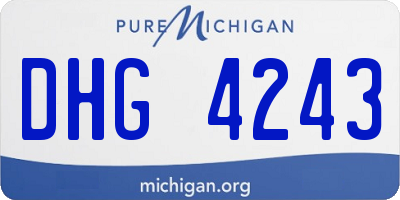 MI license plate DHG4243
