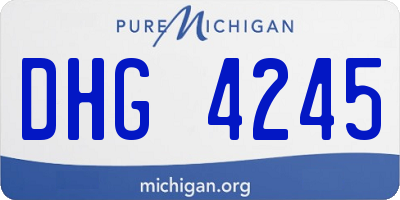 MI license plate DHG4245