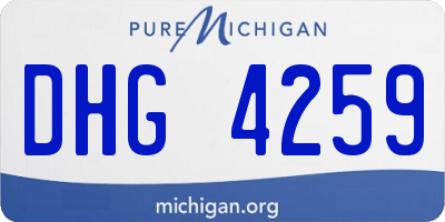 MI license plate DHG4259