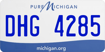 MI license plate DHG4285