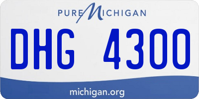 MI license plate DHG4300
