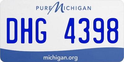 MI license plate DHG4398