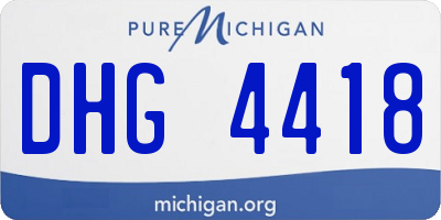 MI license plate DHG4418