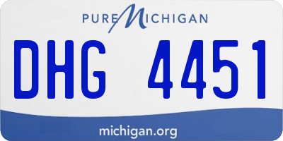 MI license plate DHG4451
