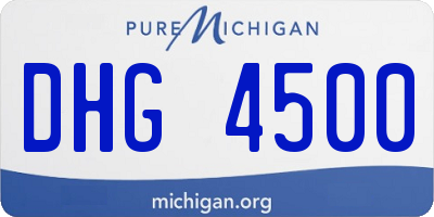 MI license plate DHG4500