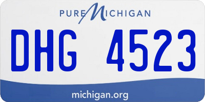 MI license plate DHG4523