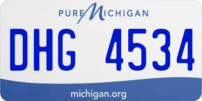 MI license plate DHG4534