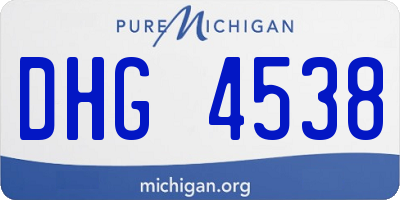 MI license plate DHG4538
