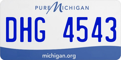 MI license plate DHG4543
