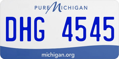 MI license plate DHG4545