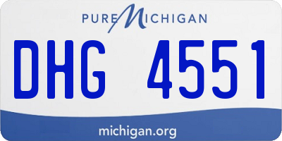 MI license plate DHG4551