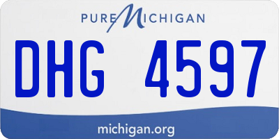 MI license plate DHG4597