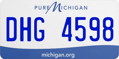 MI license plate DHG4598