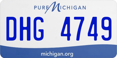 MI license plate DHG4749