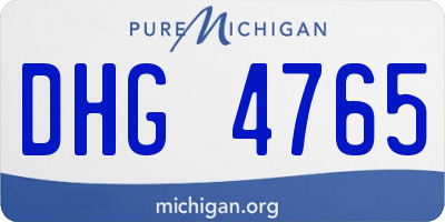 MI license plate DHG4765