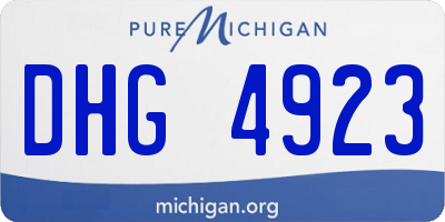 MI license plate DHG4923