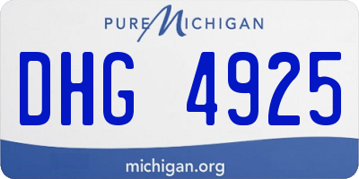MI license plate DHG4925